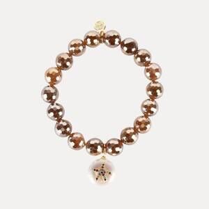 NEW BUDHAGIRL pearl mustique bracelet in taupe